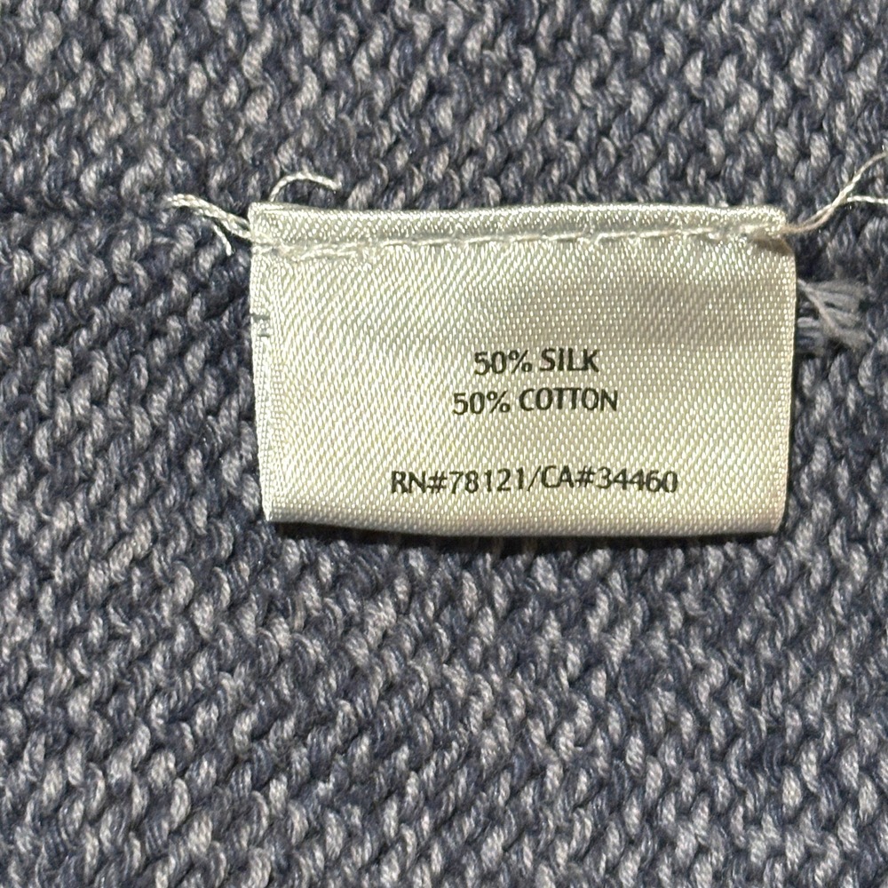 Eileen Fisher Long Sleeve Silk/Cotton Sweater Top 2X Blue Lagenlook Coastal - Picture 9 of 11